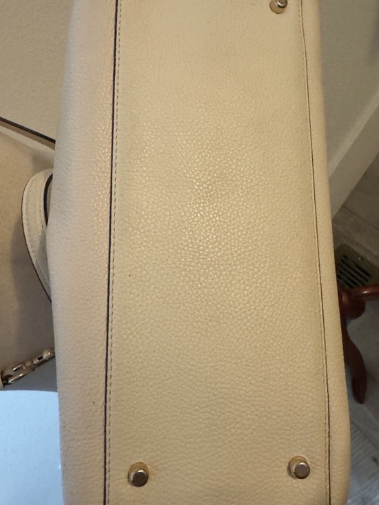 Coach Pebbled Leather Satchel in Cream